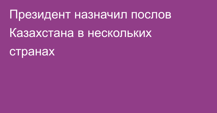 Президент назначил послов Казахстана в нескольких странах