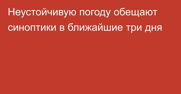 Неустойчивую погоду обещают синоптики в ближайшие три дня