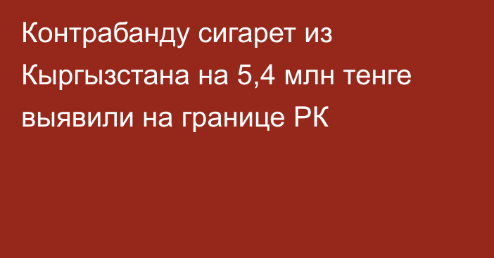 Контрабанду сигарет из Кыргызстана на 5,4 млн тенге выявили на границе РК