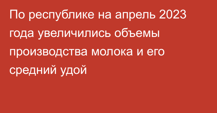 По республике на апрель 2023 года увеличились объемы производства молока и его средний удой