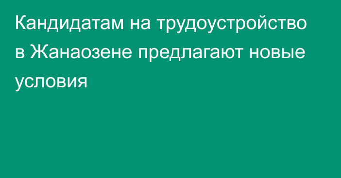 Кандидатам на трудоустройство в Жанаозене предлагают новые условия