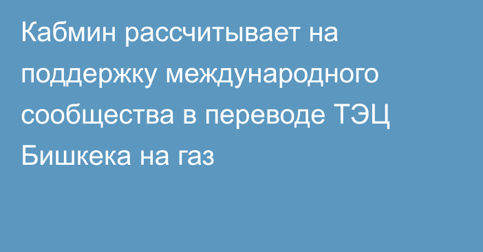 Кабмин рассчитывает на поддержку международного сообщества в переводе ТЭЦ Бишкека на газ