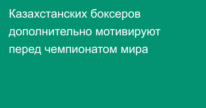 Казахстанских боксеров дополнительно мотивируют перед чемпионатом мира