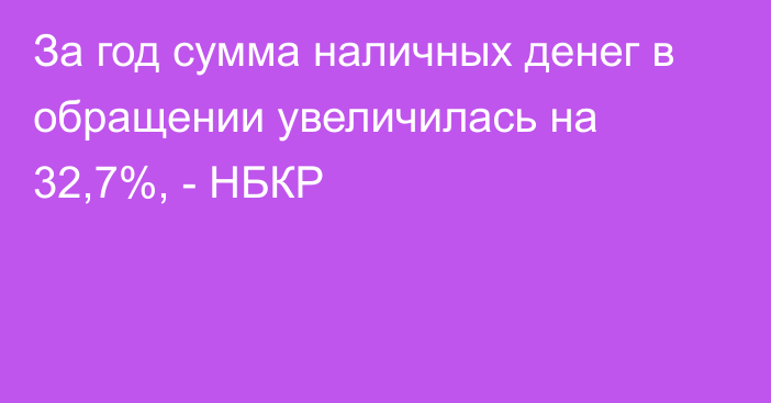 За год сумма наличных денег в обращении увеличилась на 32,7%, - НБКР