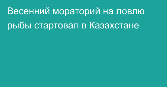 Весенний мораторий на ловлю рыбы стартовал в Казахстане