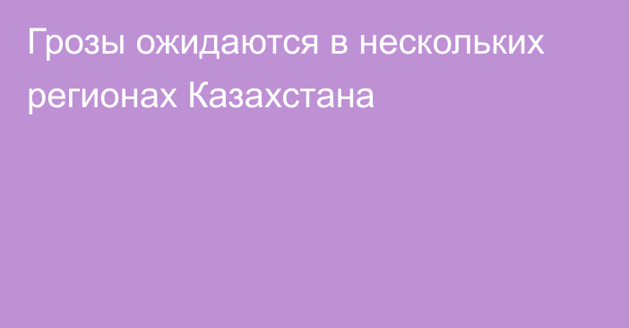 Грозы ожидаются в нескольких регионах Казахстана