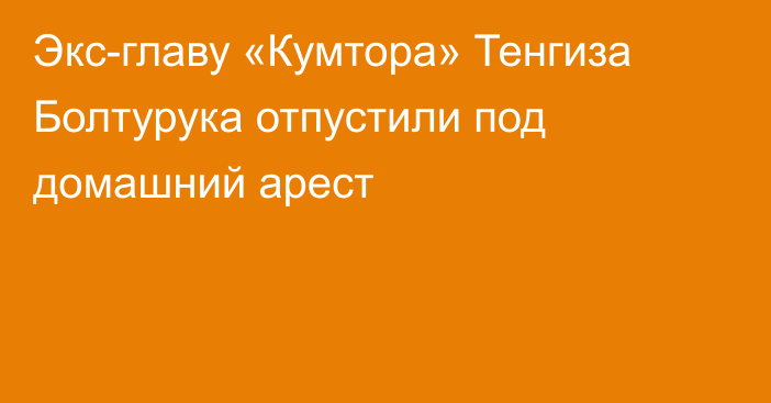 Экс-главу «Кумтора» Тенгиза Болтурука отпустили под домашний арест