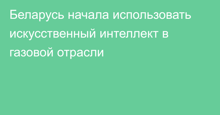 Беларусь начала использовать искусственный интеллект в газовой отрасли