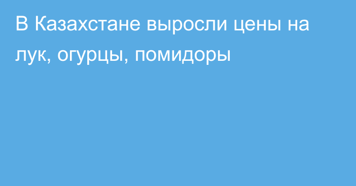 В Казахстане выросли цены на лук, огурцы, помидоры