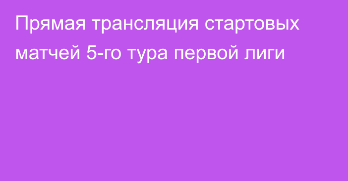 Прямая трансляция стартовых матчей 5-го тура первой лиги