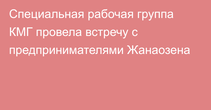 Специальная рабочая группа КМГ провела встречу c предпринимателями Жанаозена