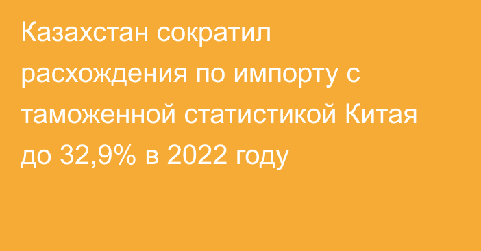 Казахстан сократил расхождения по импорту с таможенной статистикой Китая до 32,9% в 2022 году