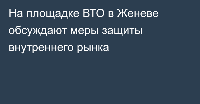 На площадке ВТО в Женеве обсуждают меры защиты внутреннего рынка