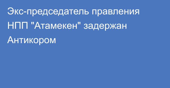 Экс-председатель правления НПП 