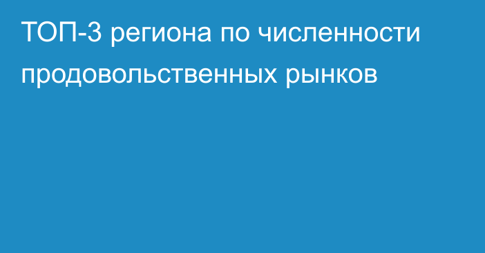 ТОП-3 региона по численности продовольственных рынков