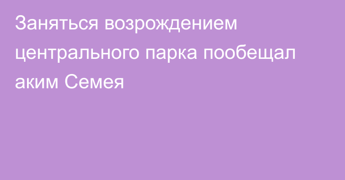 Заняться возрождением центрального парка пообещал аким Семея