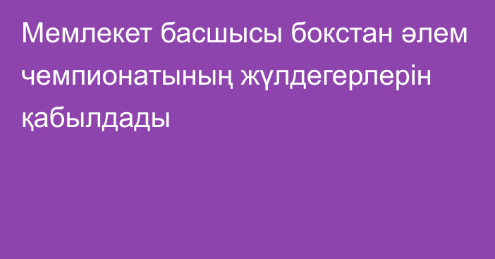 Мемлекет басшысы бокстан әлем чемпионатының жүлдегерлерін қабылдады