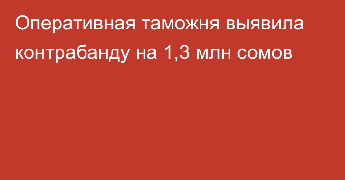 Оперативная таможня выявила контрабанду на 1,3 млн сомов