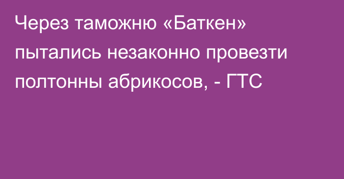 Через таможню «Баткен» пытались незаконно провезти полтонны абрикосов, - ГТС