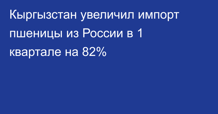 Кыргызстан увеличил импорт пшеницы из России в 1 квартале на 82%