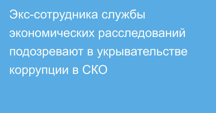 Экс-сотрудника службы экономических расследований подозревают в укрывательстве коррупции в СКО