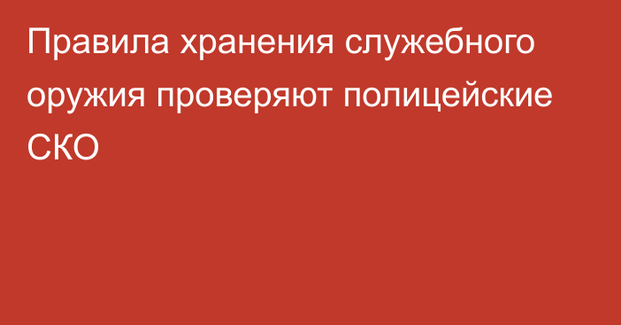 Правила хранения служебного оружия проверяют полицейские СКО