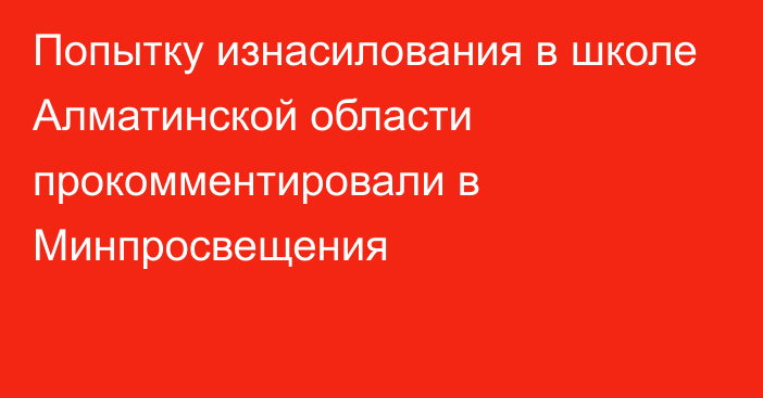 Попытку изнасилования в школе Алматинской области прокомментировали в Минпросвещения