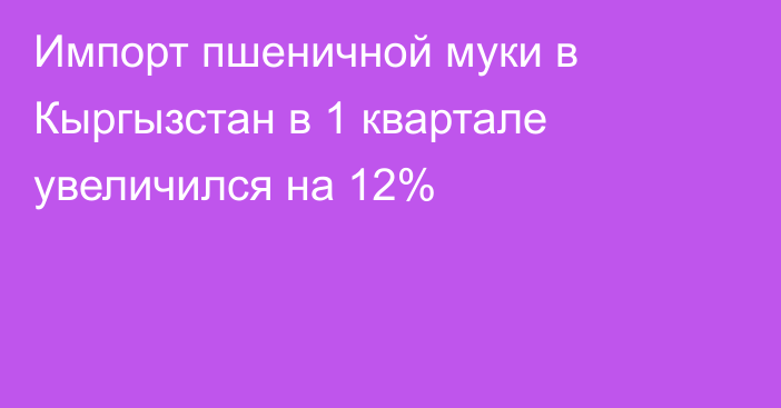 Импорт пшеничной муки в Кыргызстан в 1 квартале увеличился на 12%