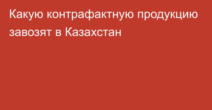 Какую контрафактную продукцию завозят в Казахстан