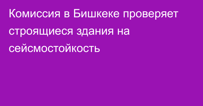 Комиссия в Бишкеке проверяет строящиеся здания на сейсмостойкость