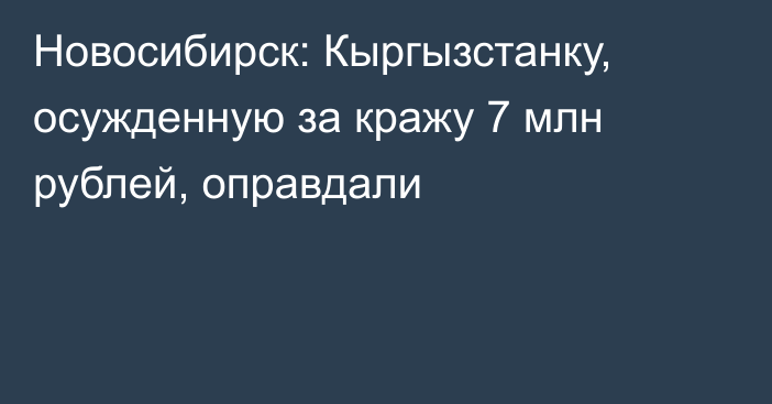 Новосибирск: Кыргызстанку, осужденную за кражу 7 млн рублей, оправдали