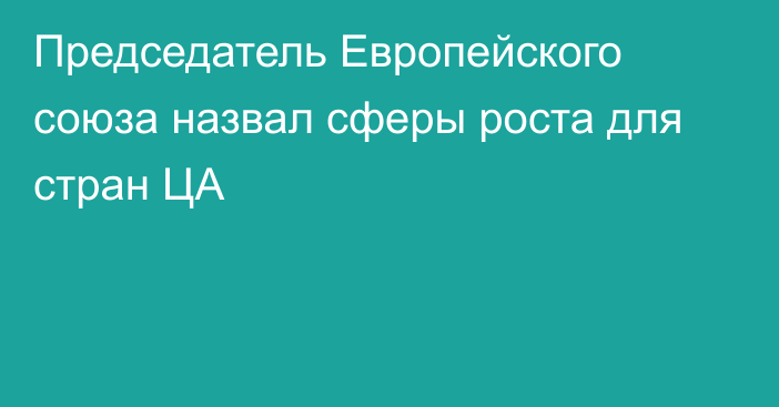 Председатель Европейского союза назвал сферы роста для стран ЦА