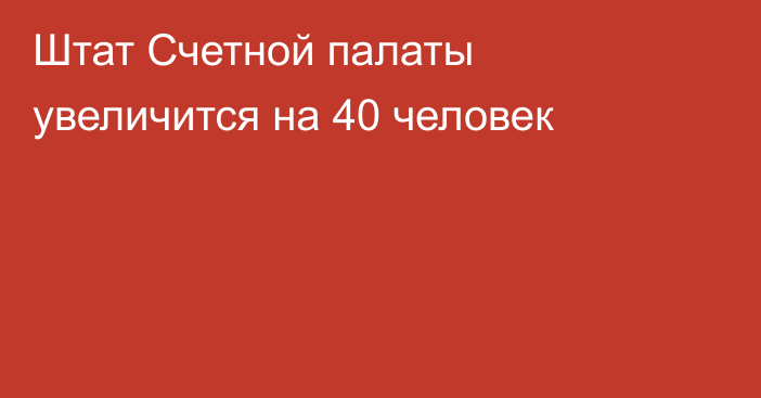 Штат Счетной палаты увеличится на 40 человек