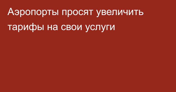 Аэропорты просят увеличить тарифы на свои услуги