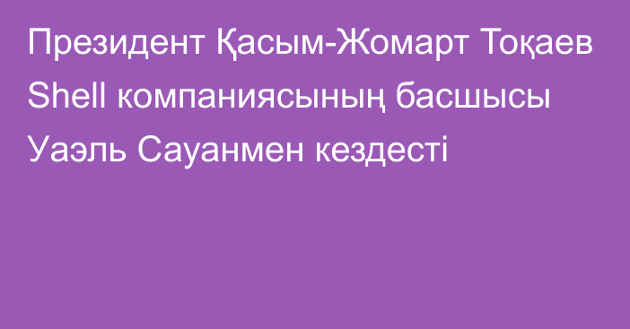 Президент Қасым-Жомарт Тоқаев Shell компаниясының басшысы Уаэль Сауанмен кездесті