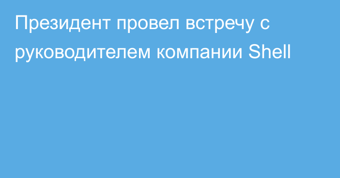 Президент провел встречу с руководителем компании Shell