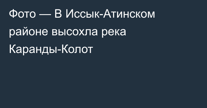 Фото — В Иссык-Атинском районе высохла река Каранды-Колот