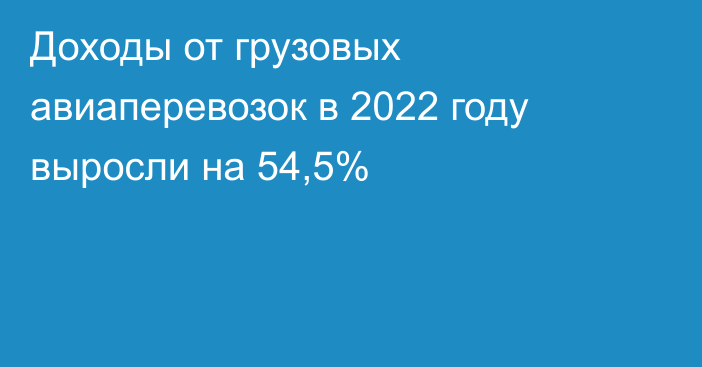 Доходы от грузовых авиаперевозок в 2022 году выросли на 54,5%