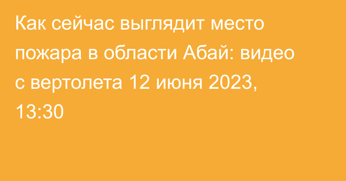 Как сейчас выглядит место пожара в области Абай: видео с вертолета
                12 июня 2023, 13:30