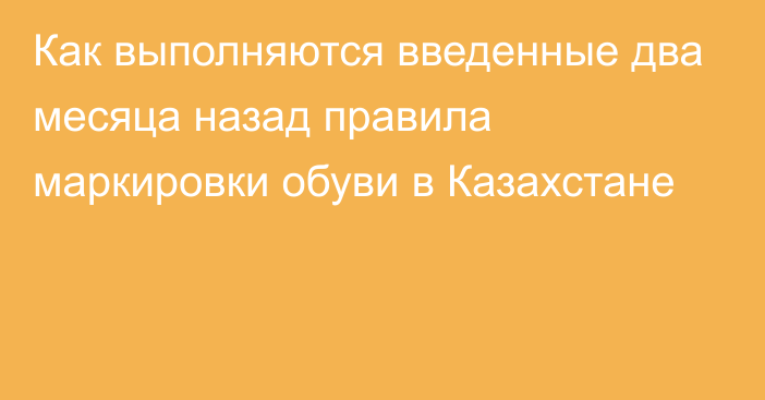 Как выполняются введенные два месяца назад правила маркировки обуви в Казахстане