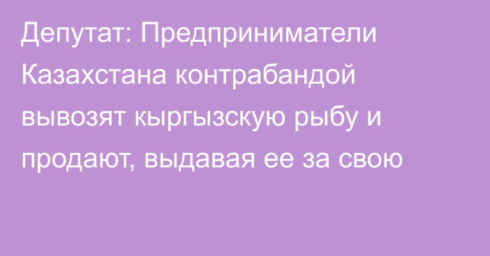 Депутат: Предприниматели Казахстана контрабандой вывозят кыргызскую рыбу и продают, выдавая ее за свою