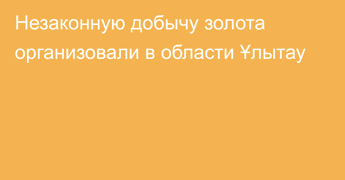 Незаконную добычу золота организовали в области Ұлытау