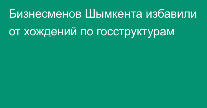 Бизнесменов Шымкента избавили от хождений по госструктурам