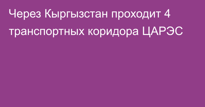 Через Кыргызстан проходит 4 транспортных коридора ЦАРЭС