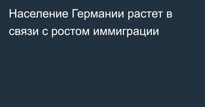 Население Германии растет в связи с ростом иммиграции