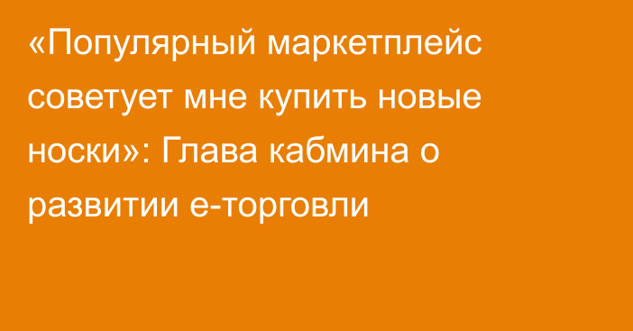 «Популярный маркетплейс советует мне купить новые носки»: Глава кабмина о развитии е-торговли