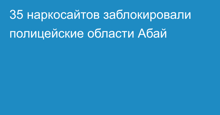 35 наркосайтов заблокировали полицейские области Абай