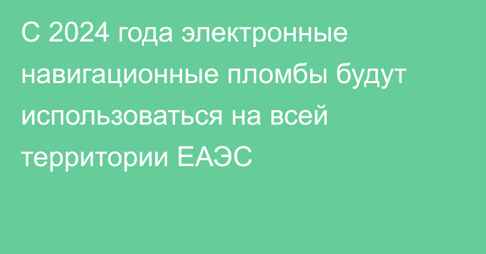 С 2024 года электронные навигационные пломбы будут использоваться на всей территории ЕАЭС