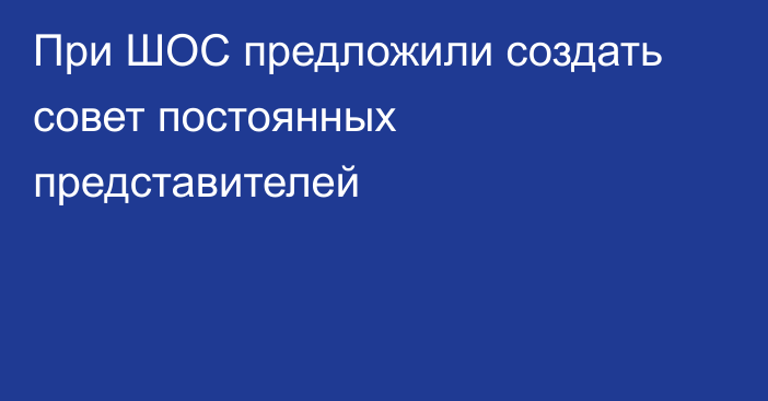 При ШОС предложили создать совет постоянных представителей