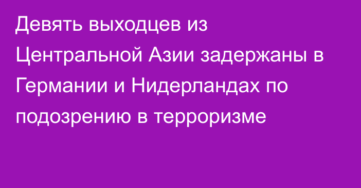 Девять выходцев из Центральной Азии задержаны в Германии и Нидерландах по подозрению в терроризме